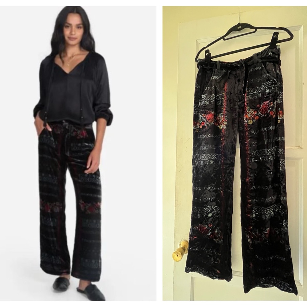 Johnny Was Feza velvet pants size XS